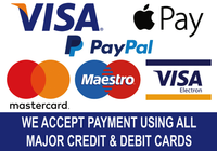 Visa, Apple Pay, PayPal, Mastercard, Maestro e Visa Electron